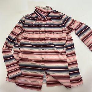 Multicolor ariat button down top